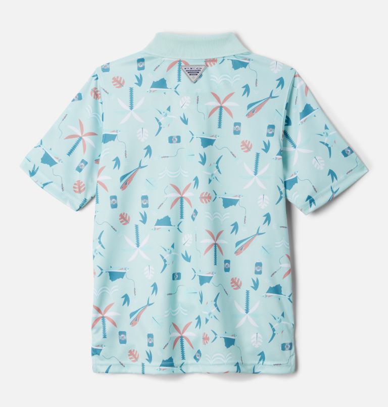 Boys' PFG Super Slack Tide Polo, Color: Icy Morn Retrobait, image 2