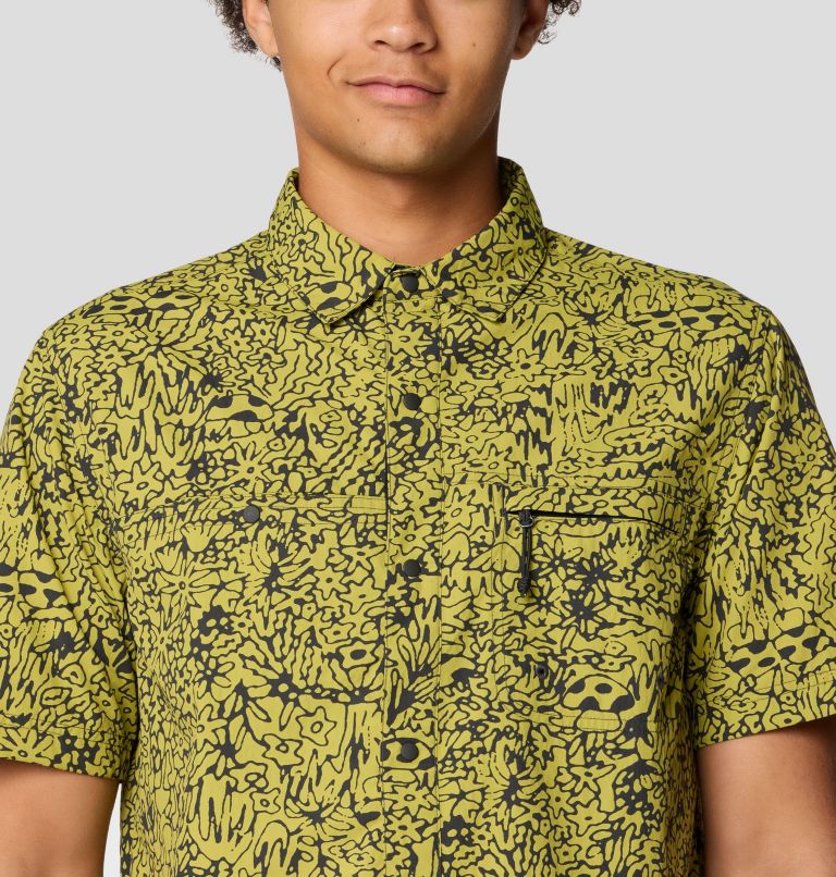 Men's Stryder Short Sleeve Shirt, Color: Moon Moss Forager Print, image 5