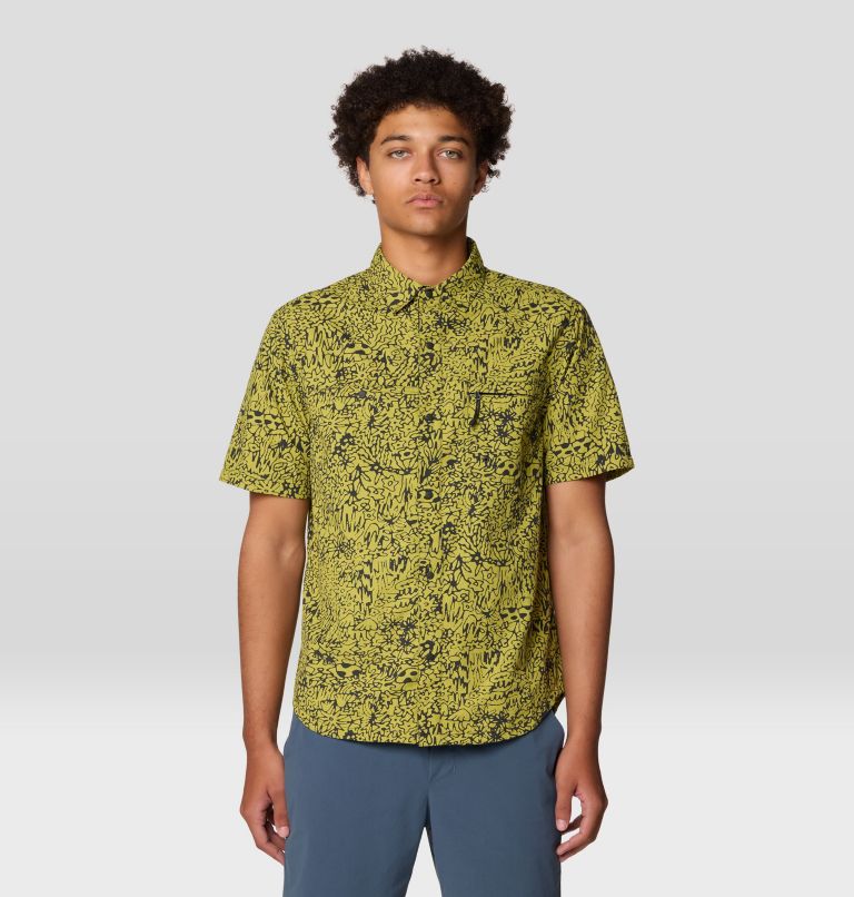 Men's Stryder Short Sleeve Shirt, Color: Moon Moss Forager Print, image 1