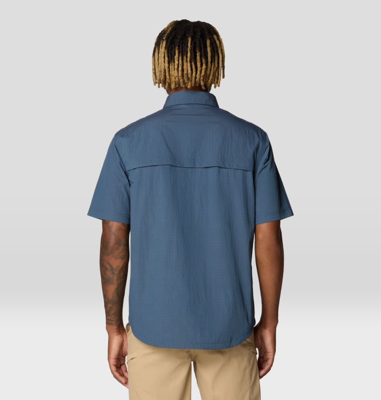 Men's Stryder Short Sleeve Shirt, Color: Moon Blue Ripstop, image 3