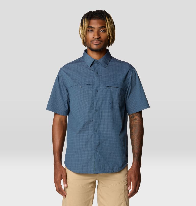 Men's Stryder Short Sleeve Shirt, Color: Moon Blue Ripstop, image 1