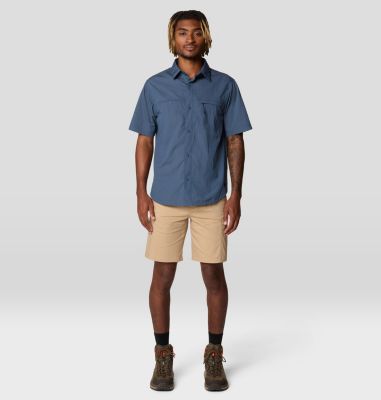 Men's Stryder Short Sleeve Shirt, Color: Moon Blue Ripstop, image 10
