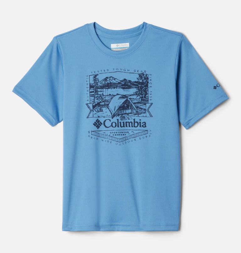 Boys' Fork Stream Technical Graphic T-Shirt, Color: Skyler, Lakeside Badge, image 1