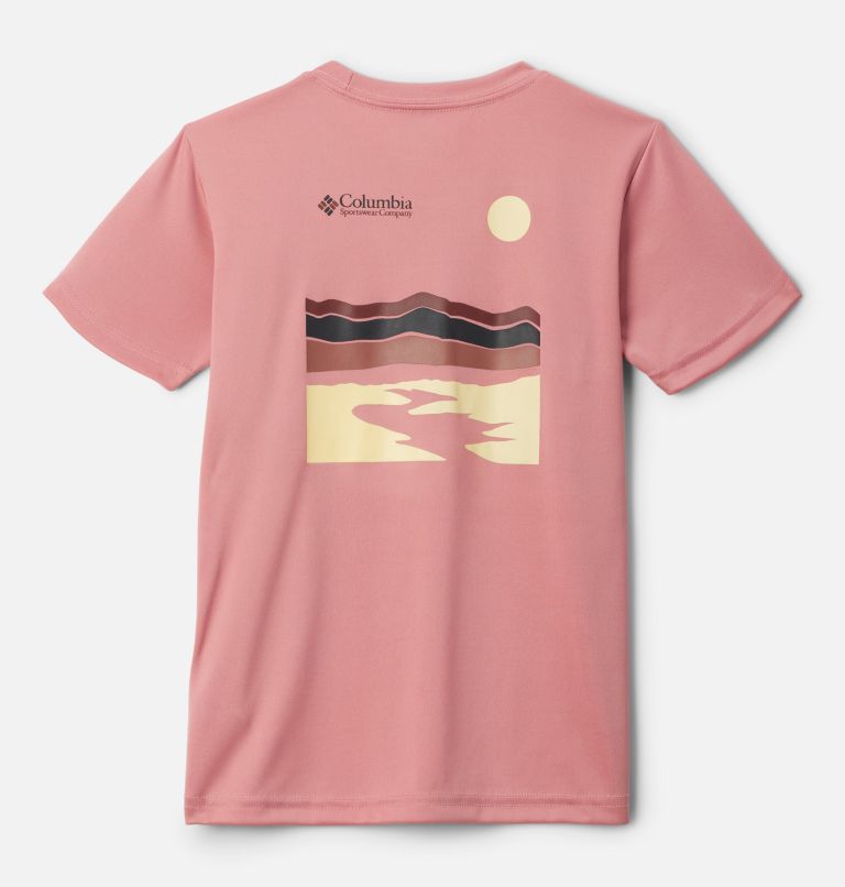 Girls' Fork Stream Technical Graphic T-Shirt, Color: Pink Agave, Heritage II, image 2
