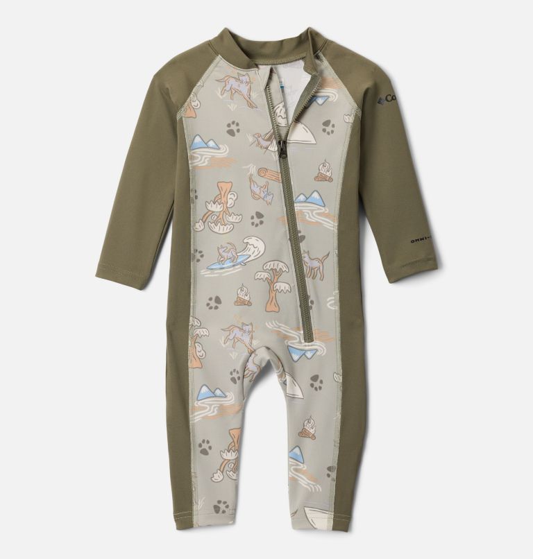 Bébé Combinaison anti-UV Sandy Shores II, Color: Safari Trail Tails, Stone Green, image 1