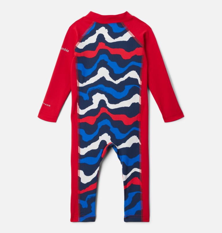 Infant Sandy Shores II Sunsuit, Color: Coll Navy Wavy, Mountain Red, image 2