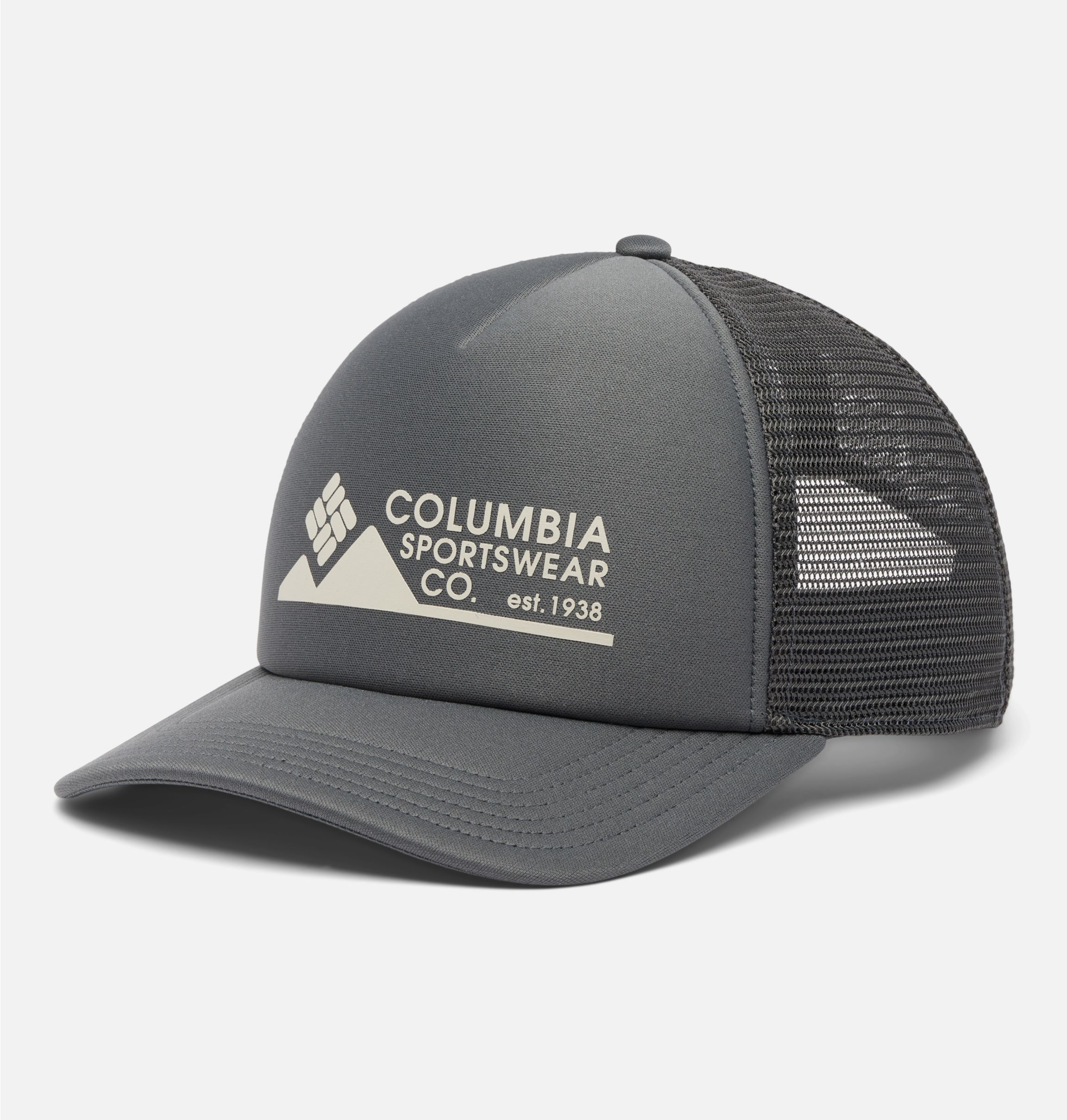 Columbia Women's White Trucker Hat Snapback Hiker Cap Black Mesh New