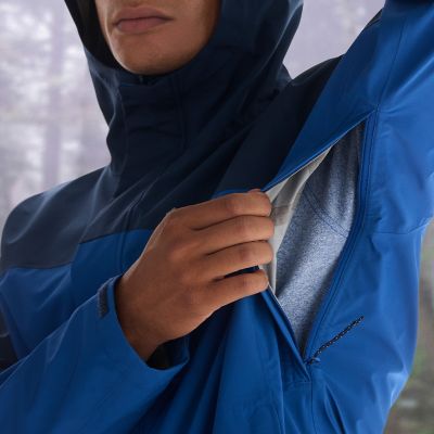 Close-up of a model showing the breathable underarm vents