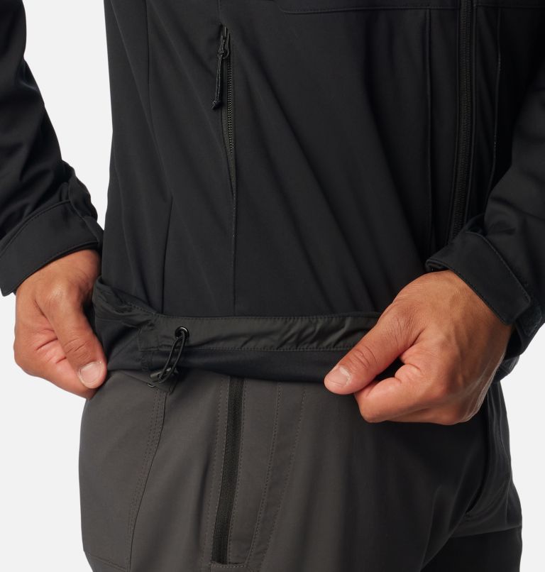 Men's Black Mesa Hooded Softshell Jacket, Color: Black, image 6