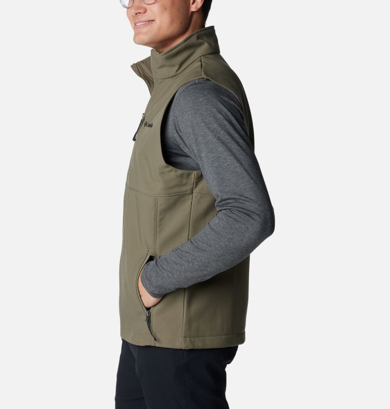 Men's Ascender Softshell Vest, Color: Stone Green, image 3