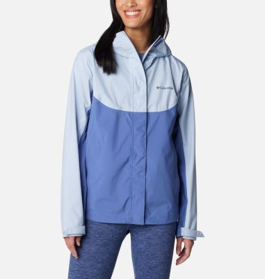 Columbia Sportswear Jacket Small Womens Blue Windbreaker Rain Zip Hood  Light