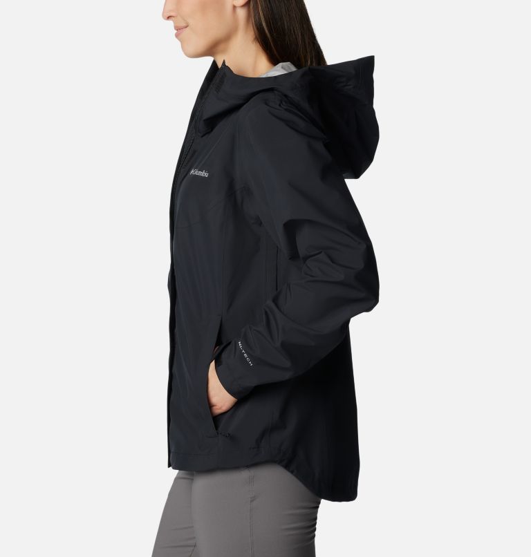 Women's Wahkeena Falls 3L Waterproof Hiking Shell, Color: Black, image 3