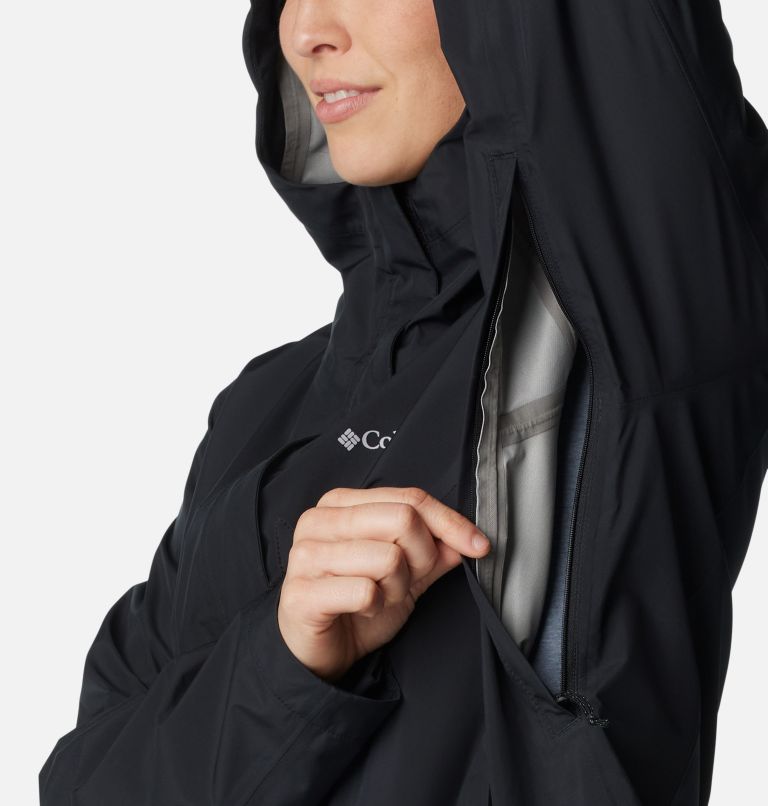 Women's Wahkeena Falls 3L Waterproof Hiking Shell, Color: Black, image 7