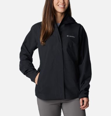 Women's Wahkeena Falls 3L Waterproof Hiking Shell, Color: Black, image 1