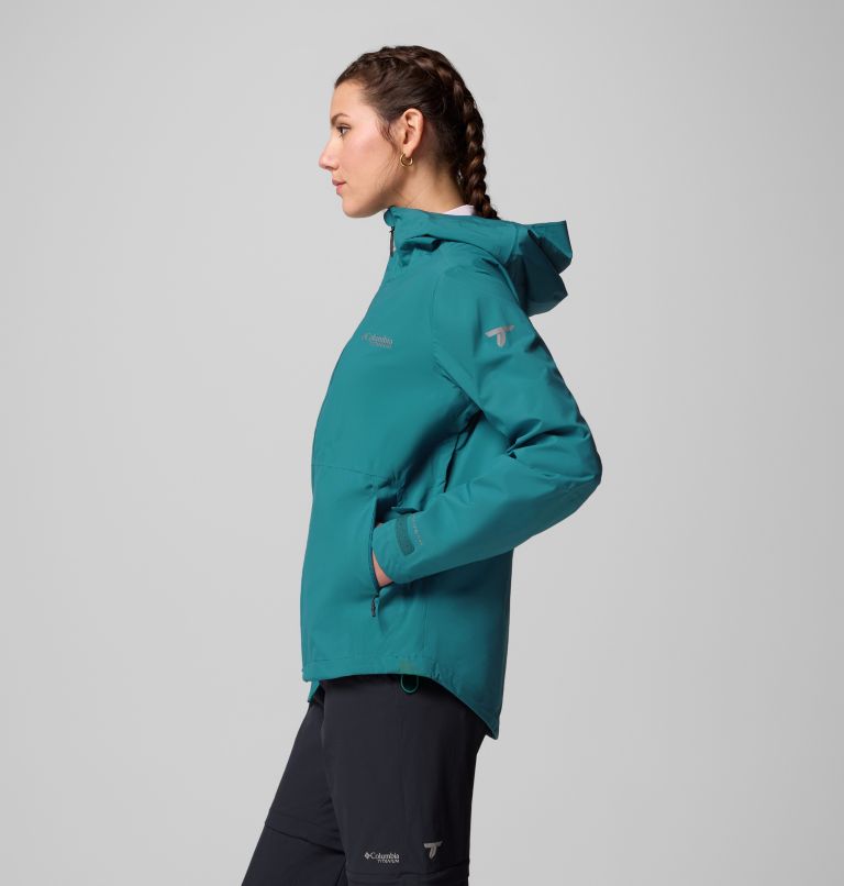 Women's Ampli-Dry II Waterproof Hiking Shell Jacket, Color: River Blue, image 4