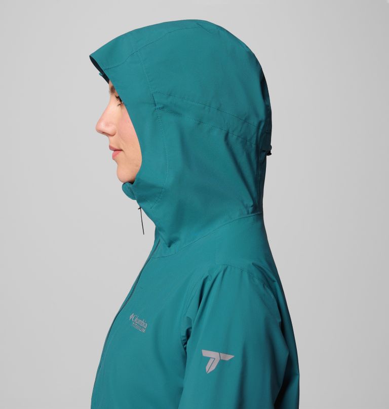 Women's Ampli-Dry II Waterproof Hiking Shell Jacket, Color: River Blue, image 8