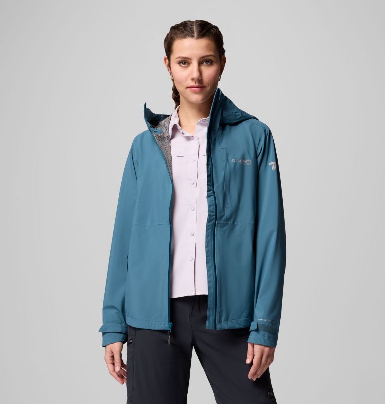 Women's Omni-Tech AmpliDry II Shell, Color: Everblue, image 5