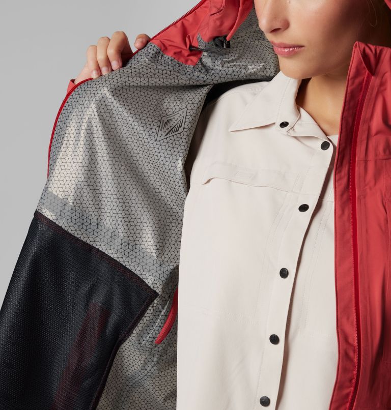 Women's Ampli-Dry II Waterproof Hiking Shell Jacket, Color: Daredevil, image 7