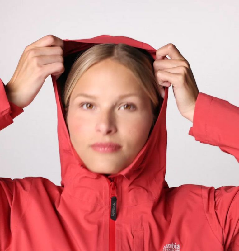 Women's Ampli-Dry II Waterproof Hiking Shell Jacket, Color: Daredevil