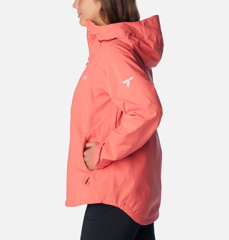 Women's Ampli-Dry II Waterproof Hiking Shell Jacket, Color: Juicy, image 3