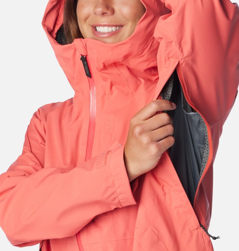 Women's Ampli-Dry II Waterproof Hiking Shell Jacket, Color: Juicy, image 7