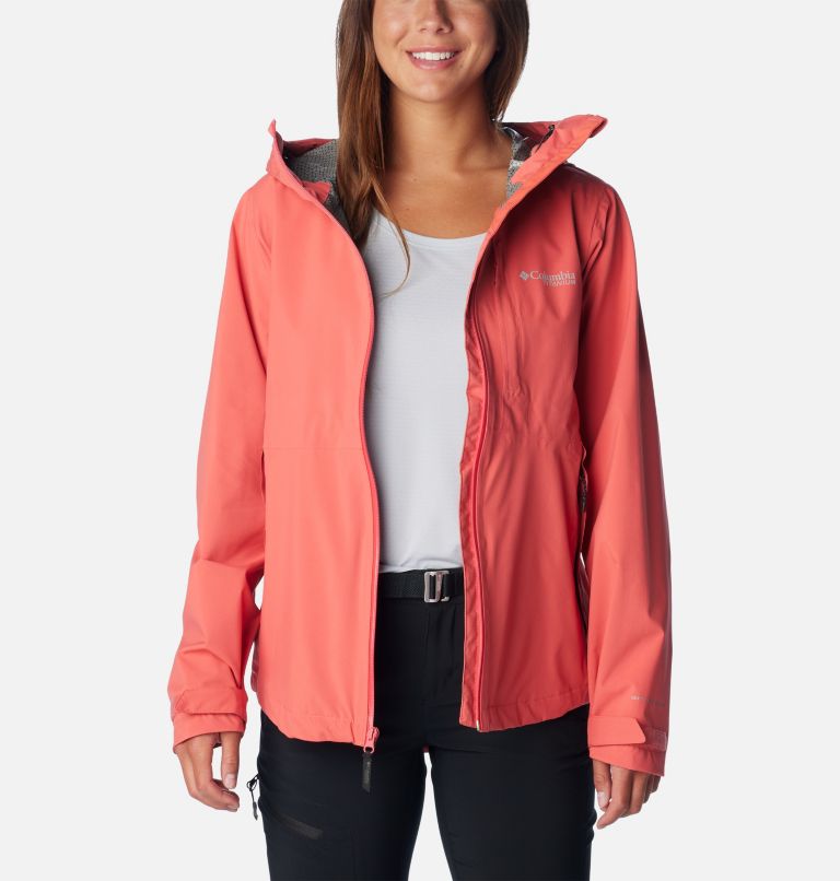 Women's Ampli-Dry II Waterproof Hiking Shell Jacket, Color: Juicy, image 10