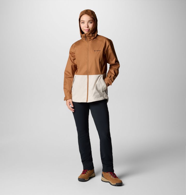 Chaqueta impermeable Inner Limits III para mujer, Color: Camel Brown, Dark Stone, image 3