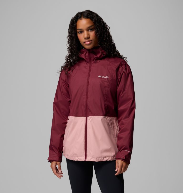 Chaqueta impermeable Inner Limits III para mujer, Color: Rich Wine, Eraser Pink, image 1
