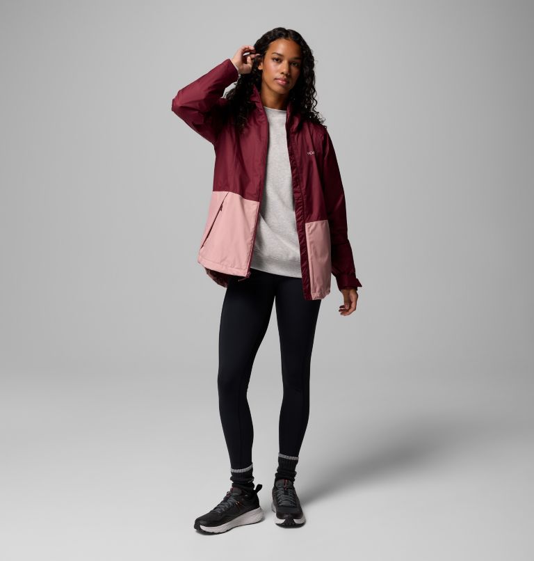 Chaqueta impermeable Inner Limits III para mujer, Color: Rich Wine, Eraser Pink, image 2