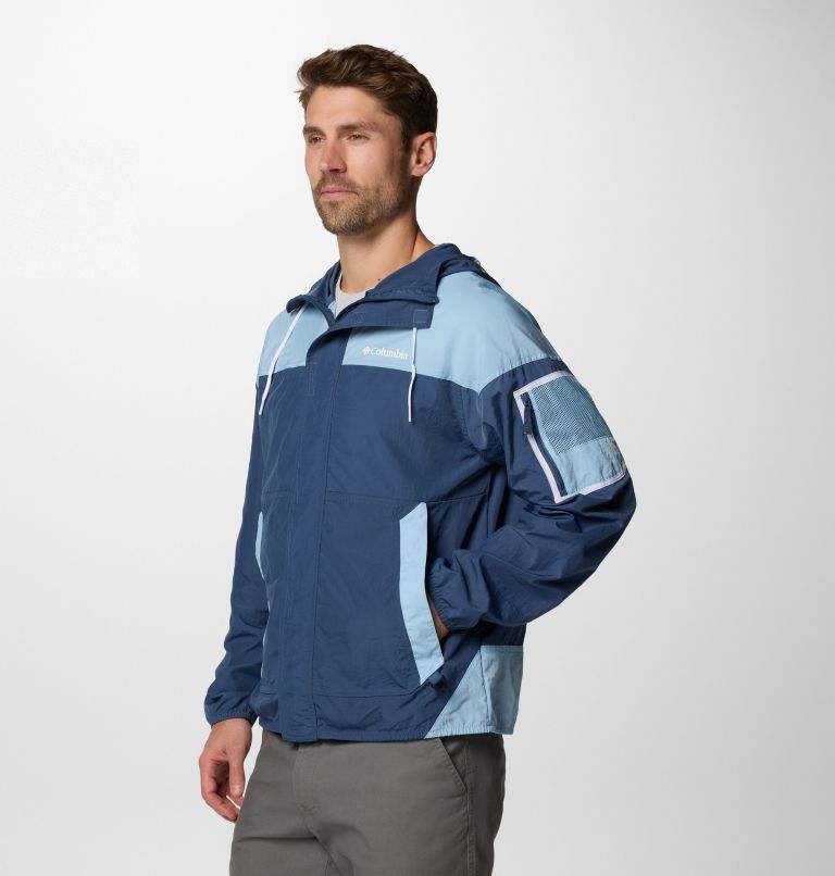 Men's Challenger II Windbreaker, Color: Dark Mountain, Ripple Blue, image 3