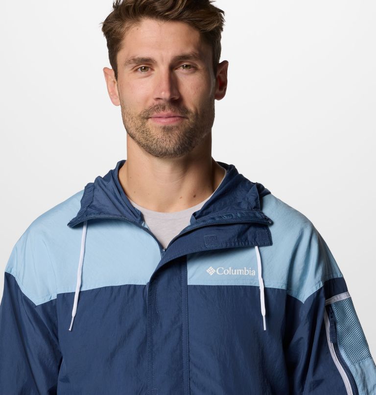 Men's Challenger II Windbreaker, Color: Dark Mountain, Ripple Blue, image 4