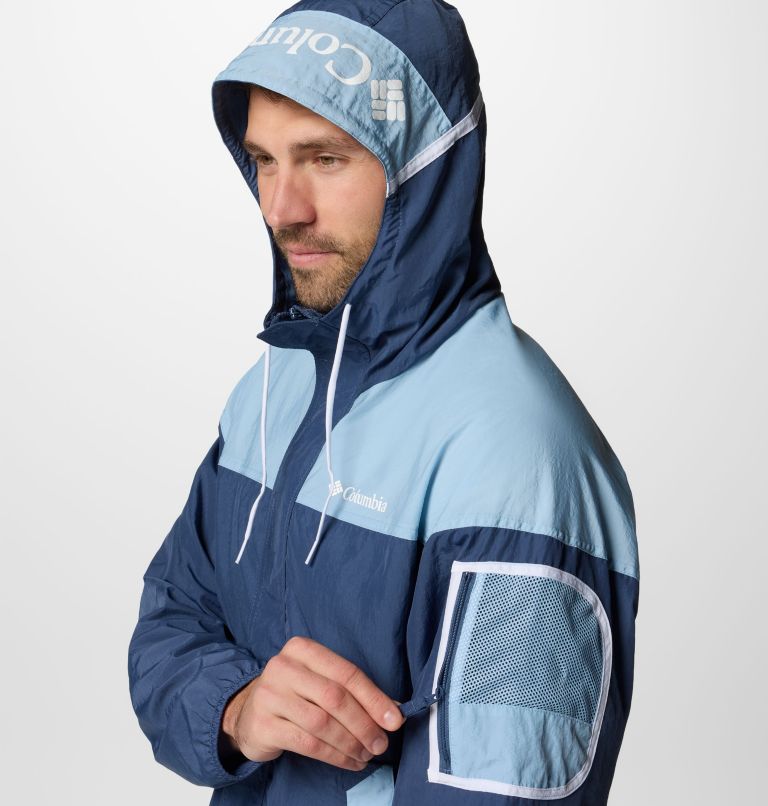 Men's Challenger II Windbreaker, Color: Dark Mountain, Ripple Blue, image 5