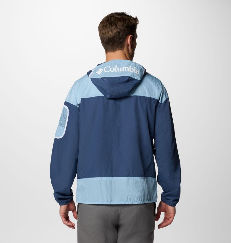Men's Challenger II Windbreaker, Color: Dark Mountain, Ripple Blue, image 2