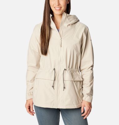 Columbia Sportswear Jacket Small Blue White Full Zip Windbreaker Hood Rain  Women