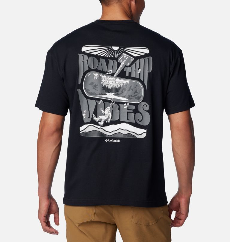 Thumbnail: T-shirt imprimé Black Butte pour homme, Color: Black, Road Trip Vibes, image 1