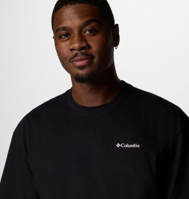 T-shirt stampata in cotone biologico Black Butte da uomo, Color: Black, Linear View, image 4