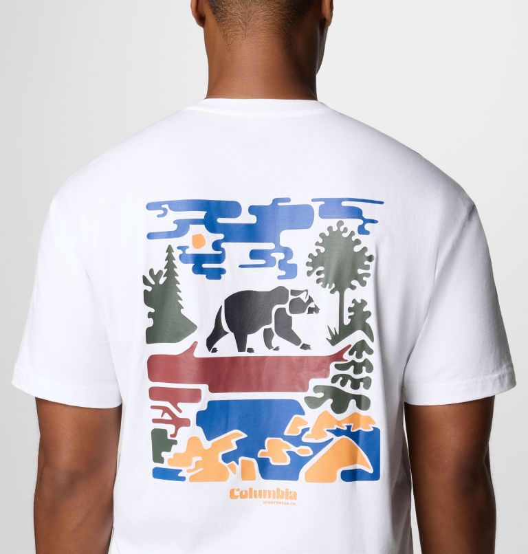 Men's Black Butte Organic Cotton Graphic T-Shirt, Color: White, image 6