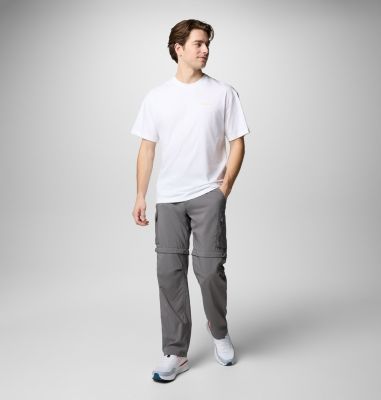 Men's Black Butte Organic Cotton Graphic T-Shirt, Color: White, Linear View, image 2