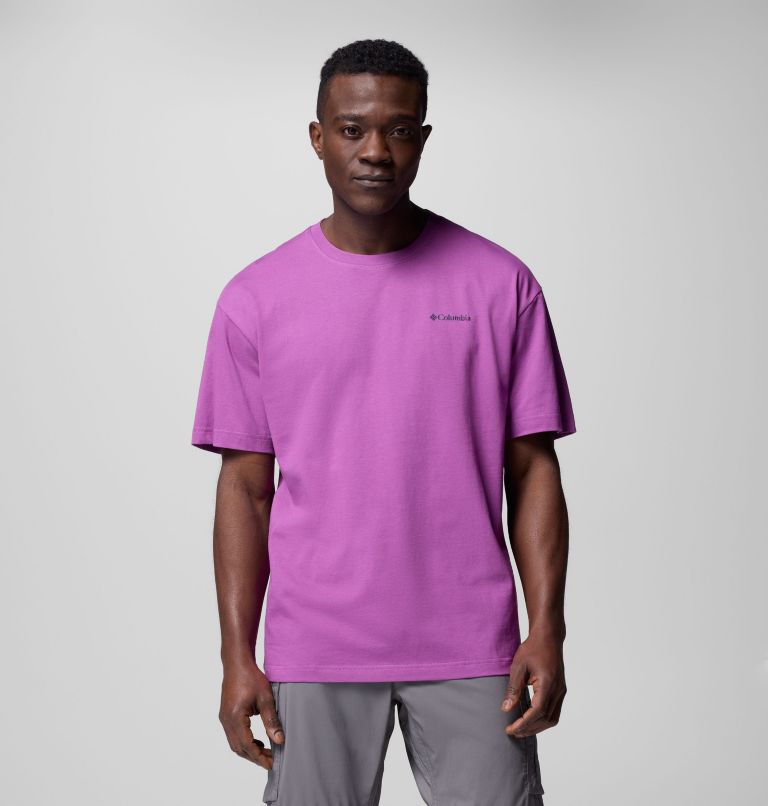 T-shirt Graphique en Coton Biologique Black Butte Homme, Color: Razzle, Linear View, image 3