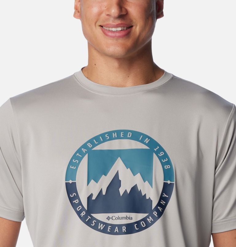Camiseta técnica Ice Lake II para hombre, Color: Flint Grey, Boundless Borders, image 4