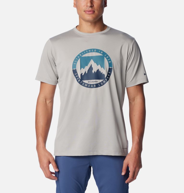 Camiseta técnica Ice Lake II para hombre, Color: Flint Grey, Boundless Borders, image 1
