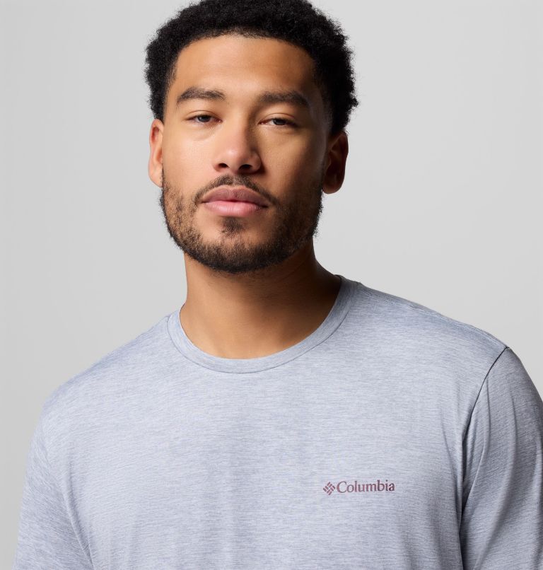 Men's Kwick Hike Back Graphic Short Sleeve T-Shirt, Color: Tradewinds Grey Heather, Linescape, image 5