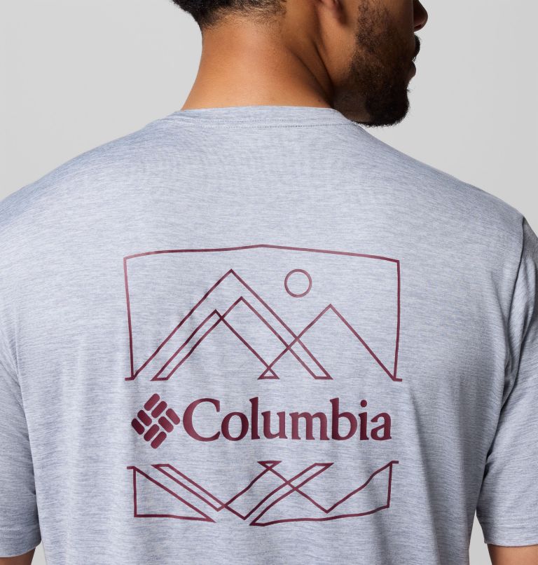Men's Kwick Hike Back Graphic Short Sleeve T-Shirt, Color: Tradewinds Grey Heather, Linescape, image 6