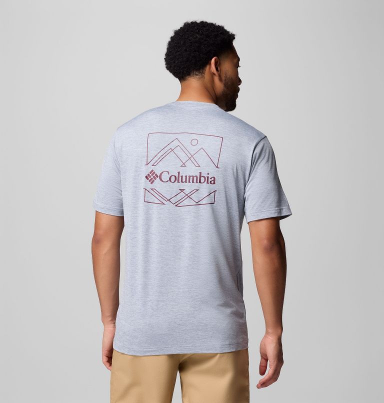 Men's Kwick Hike Back Graphic Short Sleeve T-Shirt, Color: Tradewinds Grey Heather, Linescape, image 3