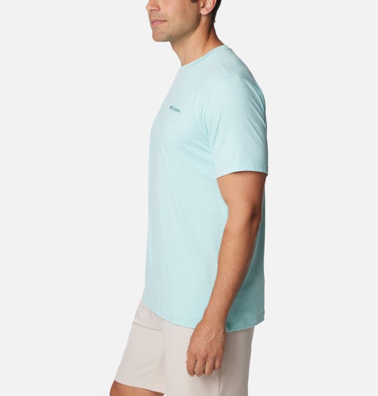 Thumbnail: Men's Kwick Hike Back Graphic Short Sleeve T-Shirt, Color: Spray Heather, Naturally Boundless, image 3