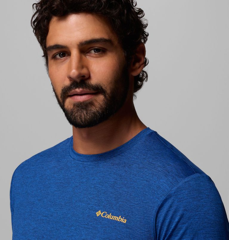 Men's Kwick Hike Back Graphic Short Sleeve T-Shirt, Color: Collegiate Navy Heather, Linescape, image 5