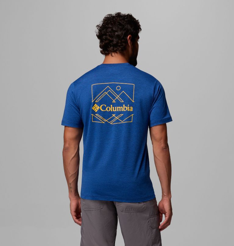 Men's Kwick Hike Back Graphic Short Sleeve T-Shirt, Color: Collegiate Navy Heather, Linescape, image 3