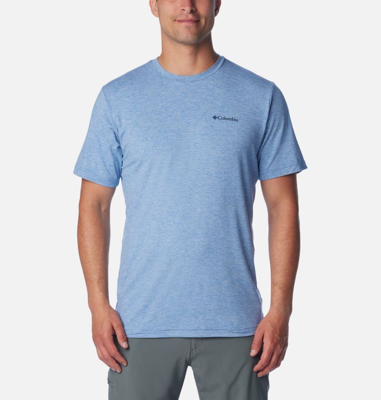 Thumbnail: Men's Kwick Hike Back Graphic Short Sleeve T-Shirt, Color: Skyler Heather, Mountainair, image 1