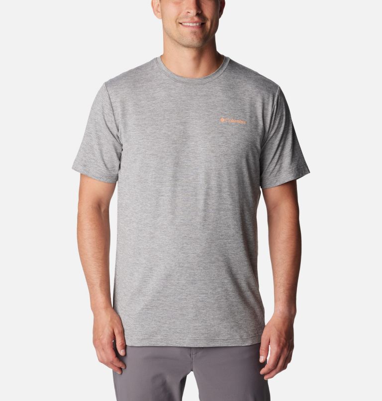 Men's Kwick Hike Technical Graphic T-Shirt, Color: Boulder Heather, Moonscape, image 2