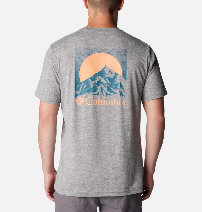 Men's Kwick Hike Technical Graphic T-Shirt, Color: Boulder Heather, Moonscape, image 1